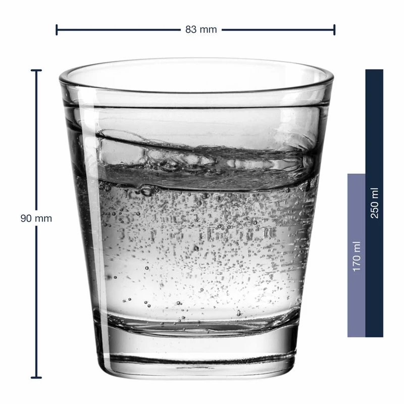 Leonardo Trinkglas Vario Struttura, Becher, Wasserglas, Kalk-Natron Glas, anthrazit, 250 ml, 026846