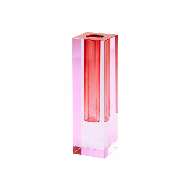 Gift Company Vase Sari, Dekovase, Blumenvase, Kristallglas, Pink, Rot, 17 cm, 1097104013