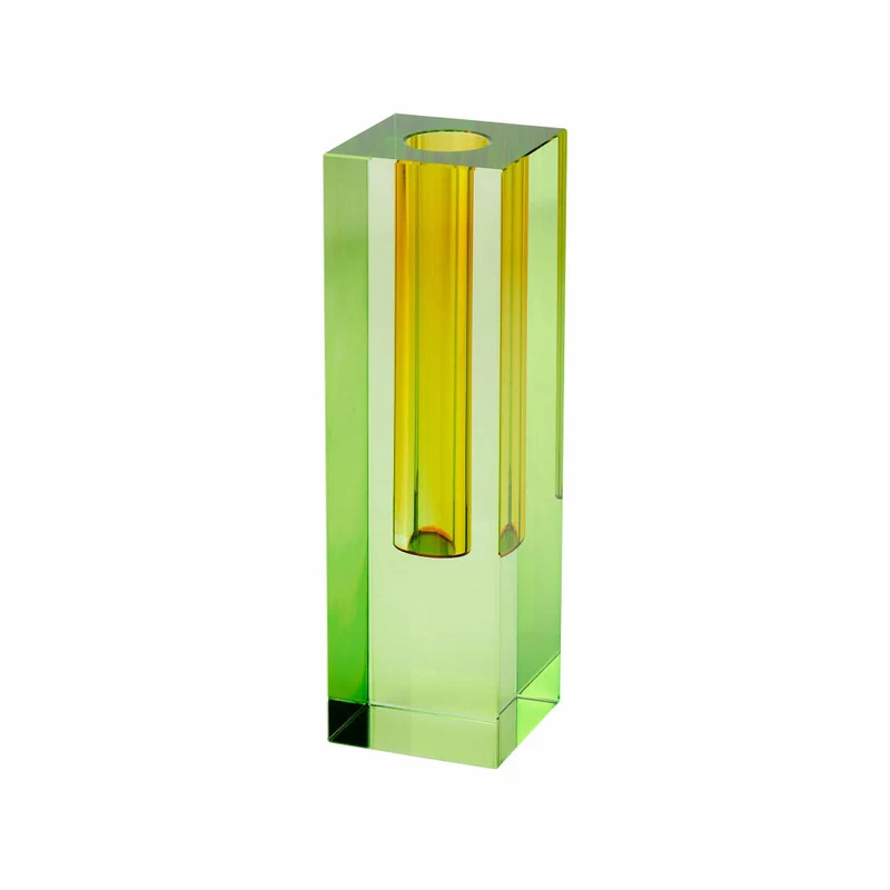Gift Company Vase Sari, Dekovase, Blumenvase, Kristallglas, Grün, Gelb, 19.5 cm, 1097105008