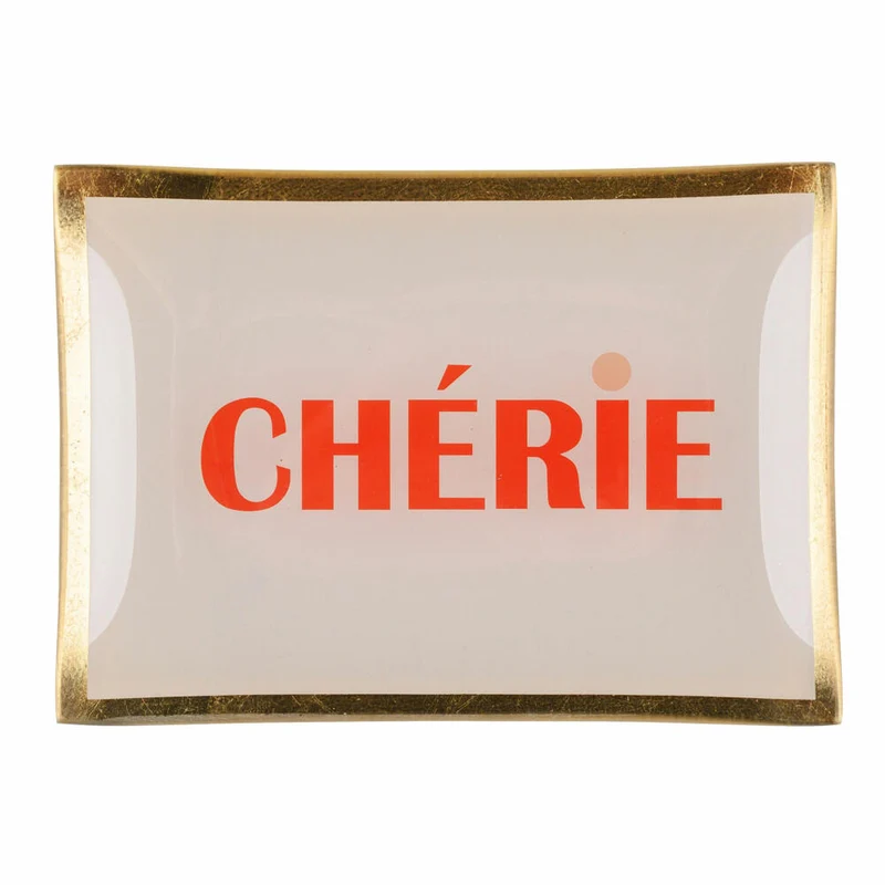 Gift Company Glasteller Love Plates Cherie M, Dekoteller, Schale, Glas, Dusty Rose, 10 x 14.2 cm, 17004033
