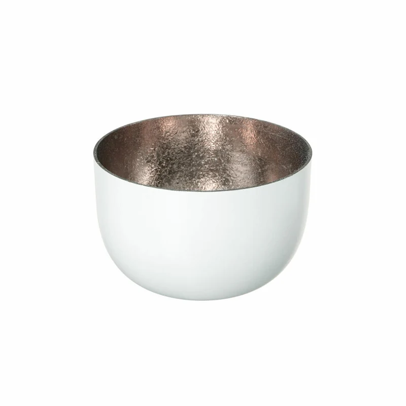 Gift Company Windlicht Madras S, Teelichthalter, Kerzenhalter, Eisen, Weiß, Roségold, 5 cm, 75840