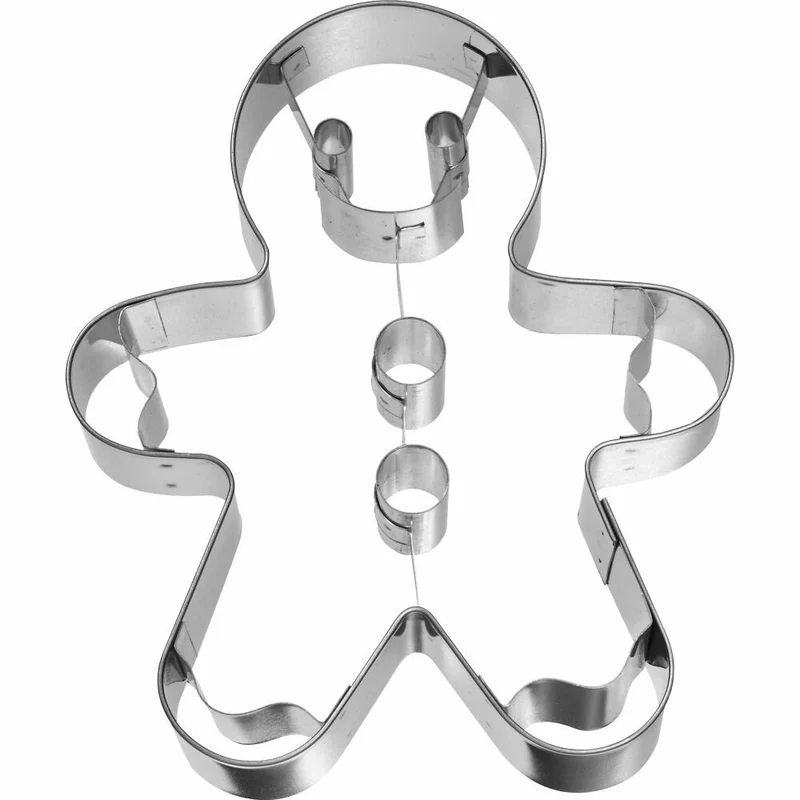 Birkmann Ausstechform Gingerman, mit Innenprägung, Ausstecher, Plätzchenform, Keks, Plätzchen, Edelstahl, 12 cm, 194144