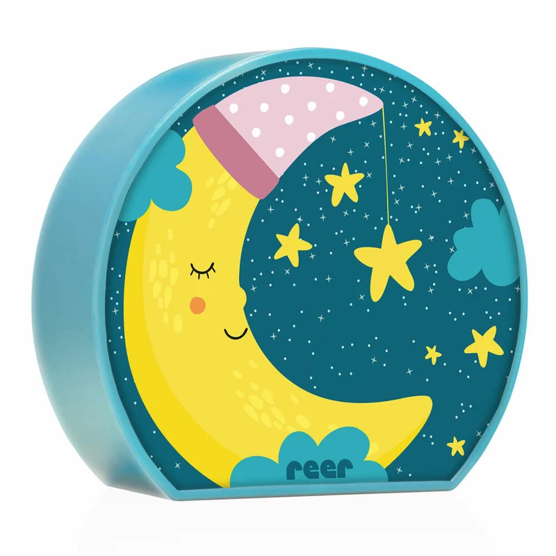 reer MyBabyLight Mond, Beruhigungslicht, Nachtlicht, Schlummerlicht, Pazifikblau, 52063