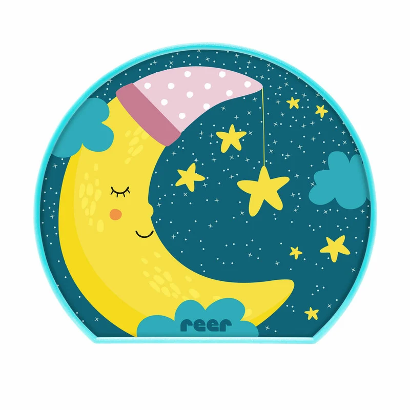 reer MyBabyLight Mond, Beruhigungslicht, Nachtlicht, Schlummerlicht, Pazifikblau, 52063