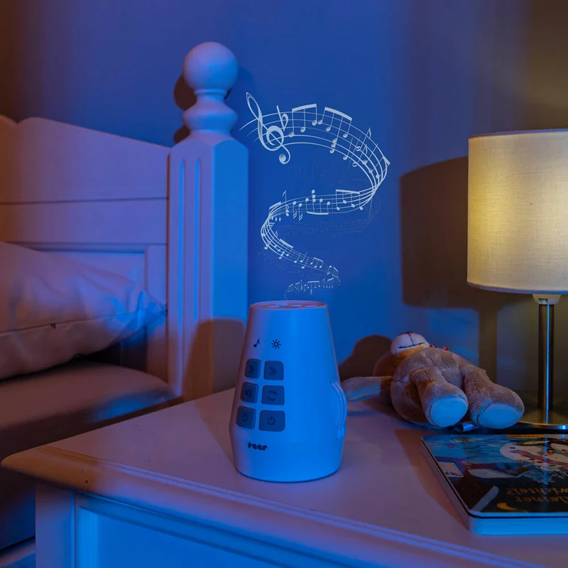 reer DreamBeam Motivprojektor, mit Einschlafliedern, Motiv Projektor, Kinder, Weiß, 52110