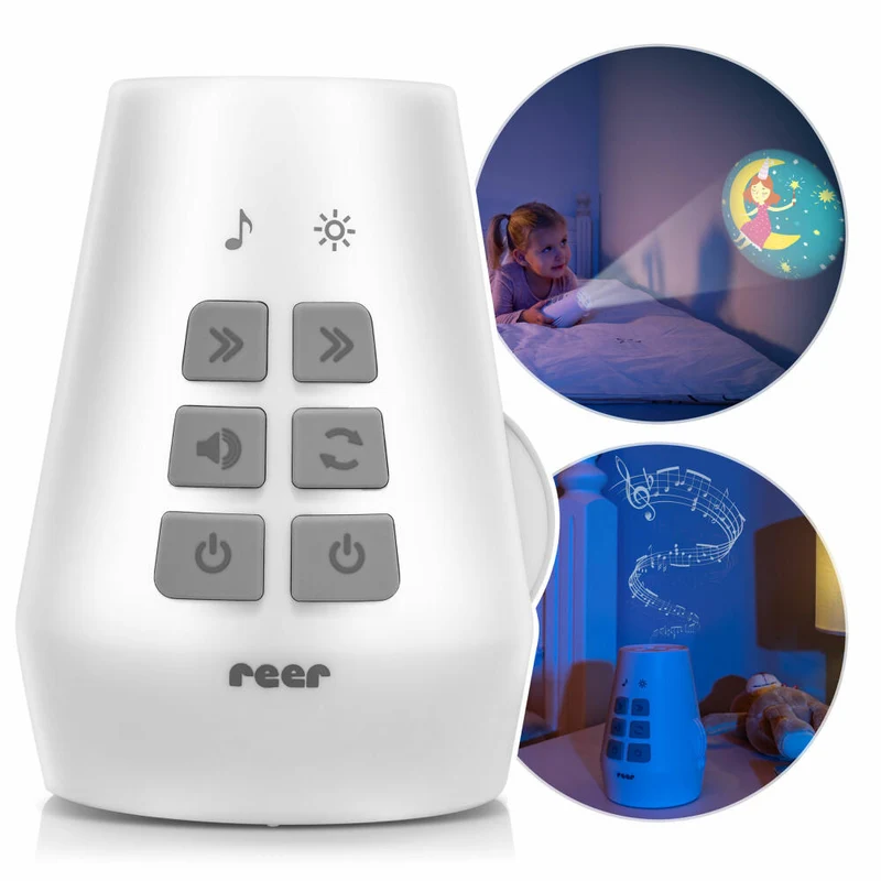 reer DreamBeam Motivprojektor, mit Einschlafliedern, Motiv Projektor, Kinder, Weiß, 52110