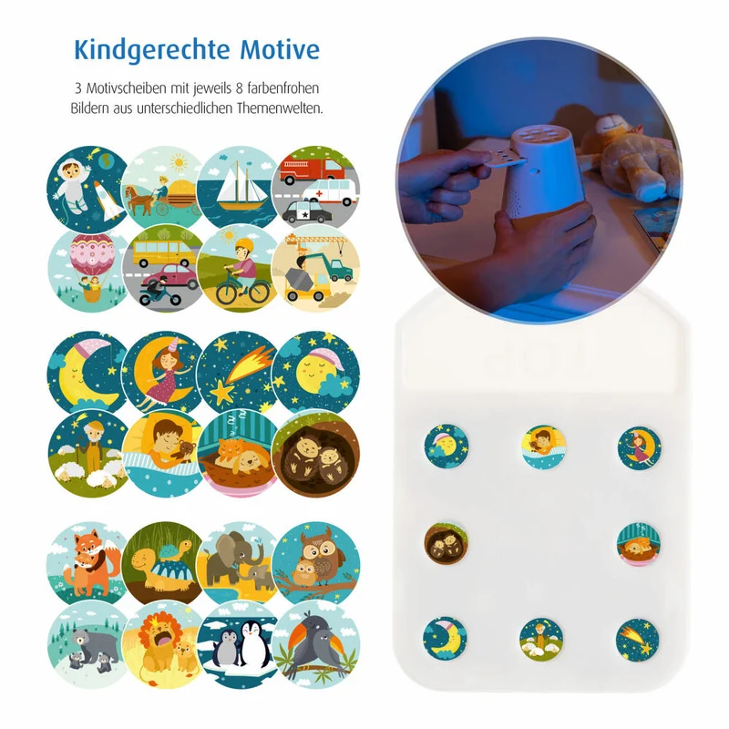 reer DreamBeam Motivprojektor, mit Einschlafliedern, Motiv Projektor, Kinder, Weiß, 52110