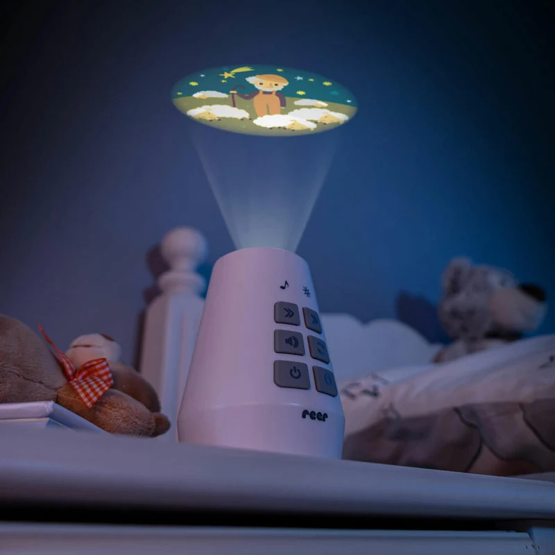 reer DreamBeam Motivprojektor, mit Einschlafliedern, Motiv Projektor, Kinder, Weiß, 52110