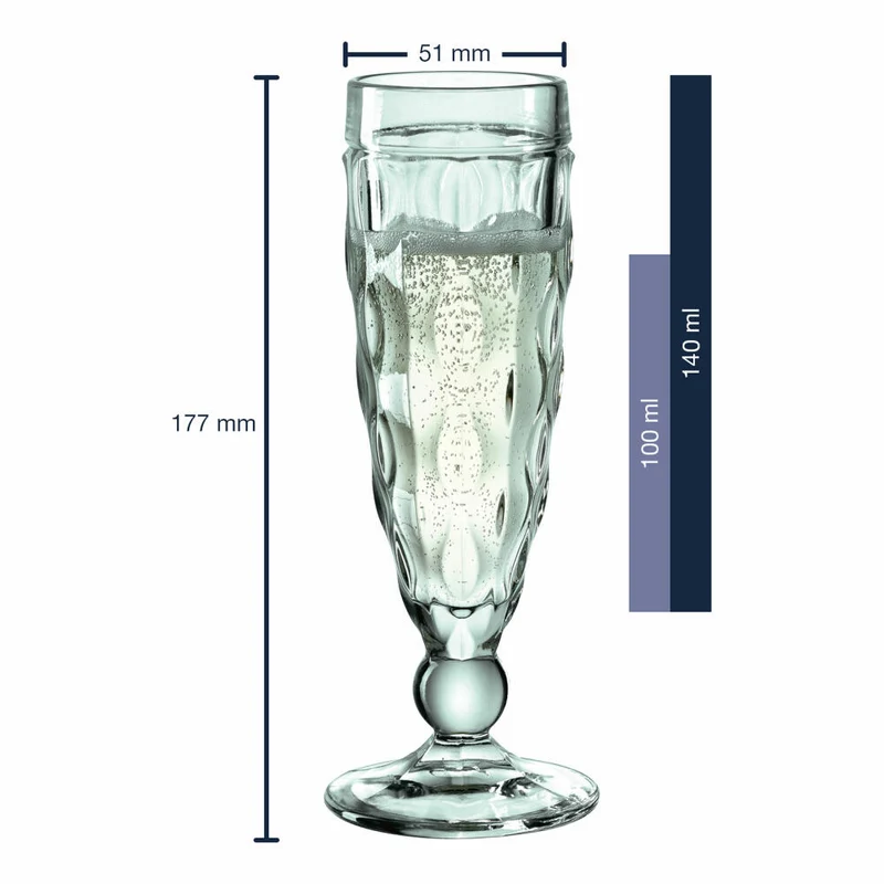 Leonardo Sektglas Brindisi, Sektflöte, Sektkelch, Kalk-Natron Glas, grün, 140 ml, 021608