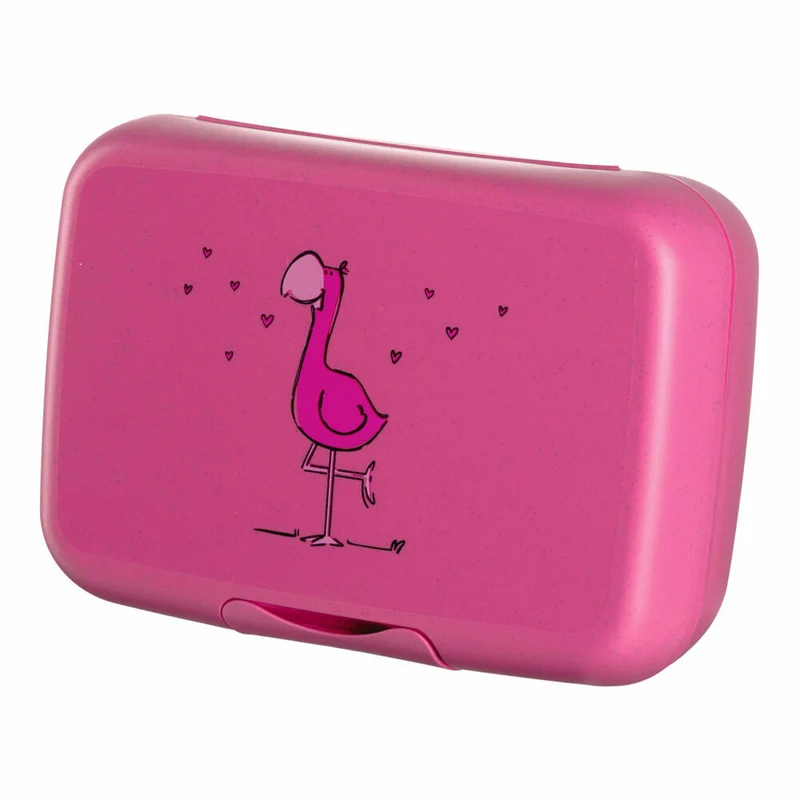 Leonardo Brotdose Bambini Flamingo, Frühstücksdose, Lunchbox, Kunststoff, pink, 022860