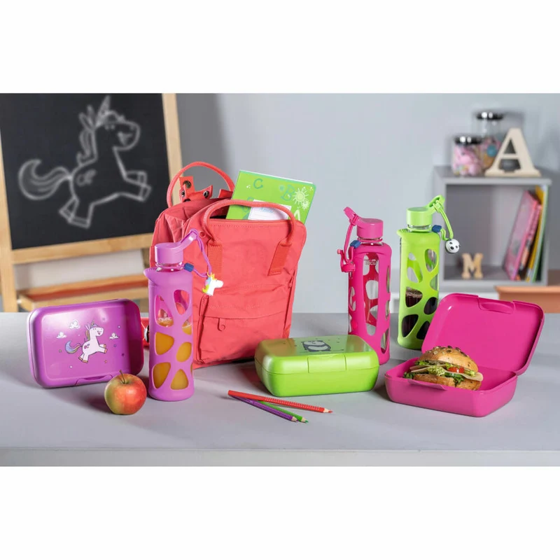 Leonardo Brotdose Bambini Flamingo, Frühstücksdose, Lunchbox, Kunststoff, pink, 022860