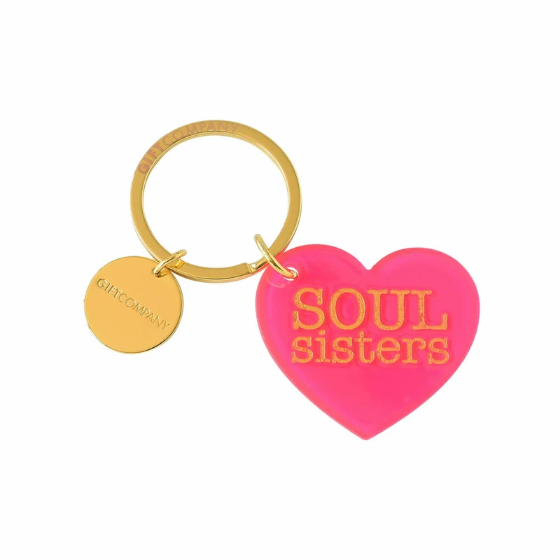 Gift Company Schlüsselanhänger Herz Soul Sister, Key Club by GC, Anhänger, Acryl, Rosa, 7.8 cm, 1051301013