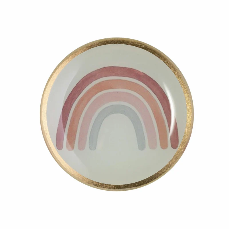 Gift Company Glasteller Love Plates Regenbogen S, rund, Dekoteller, Schale, Glas, Grau, 10 cm, 1054003004