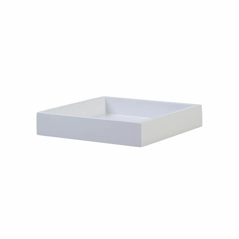 Gift Company Tablett Spa S, quadratisch, Serviertablett, Dekotablett, MDF, Weiß, 19 x 19 cm, 77844
