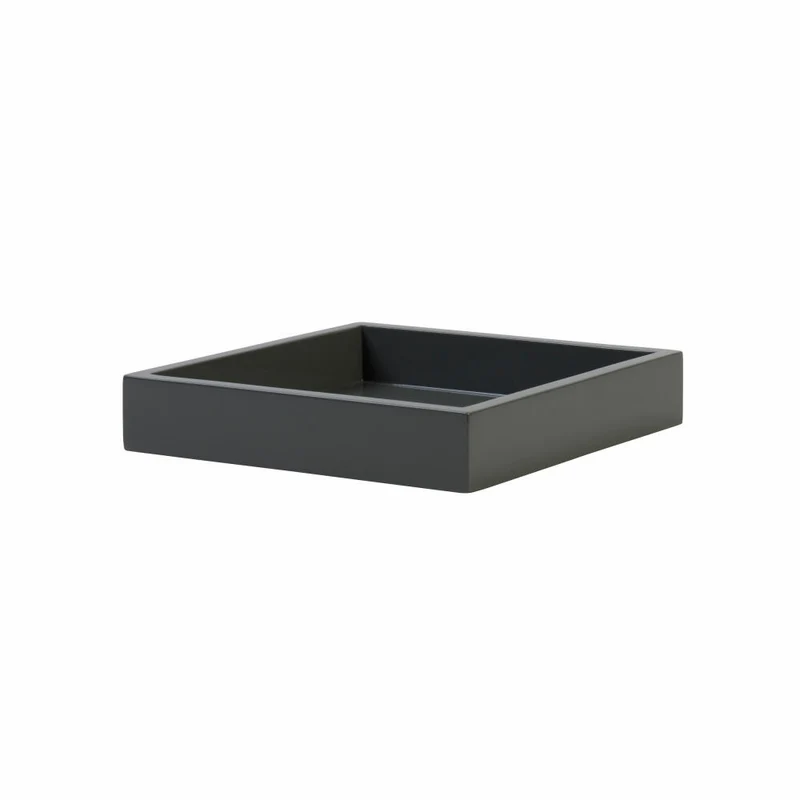 Gift Company Tablett Spa S, quadratisch, Serviertablett, Dekotablett, MDF, Graphite, 19 x 19 cm, 77849