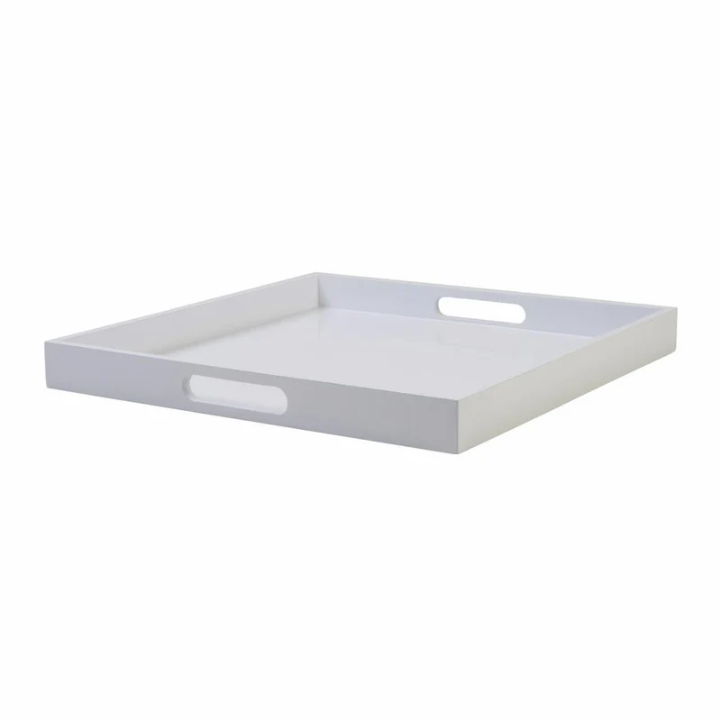 Gift Company Tablett Spa M, quadratisch, Serviertablett, Dekotablett, MDF, Weiß, 40 x 40 cm, 77851