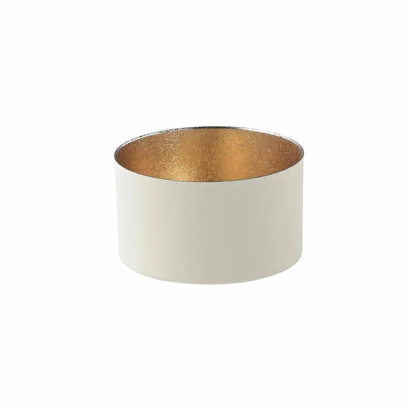 Gift Company Windlicht Chennai S, Teelichthalter, Kerzenhalter, Eisen, Weiß, Gold, 5 cm, 1054603001
