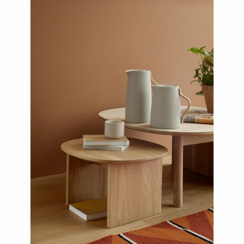 Stelton Isolierkanne Emma für Tee - Soft Sand, Teekanne, Edelstahl, PP, Buche, 1 Liter, X-201-9