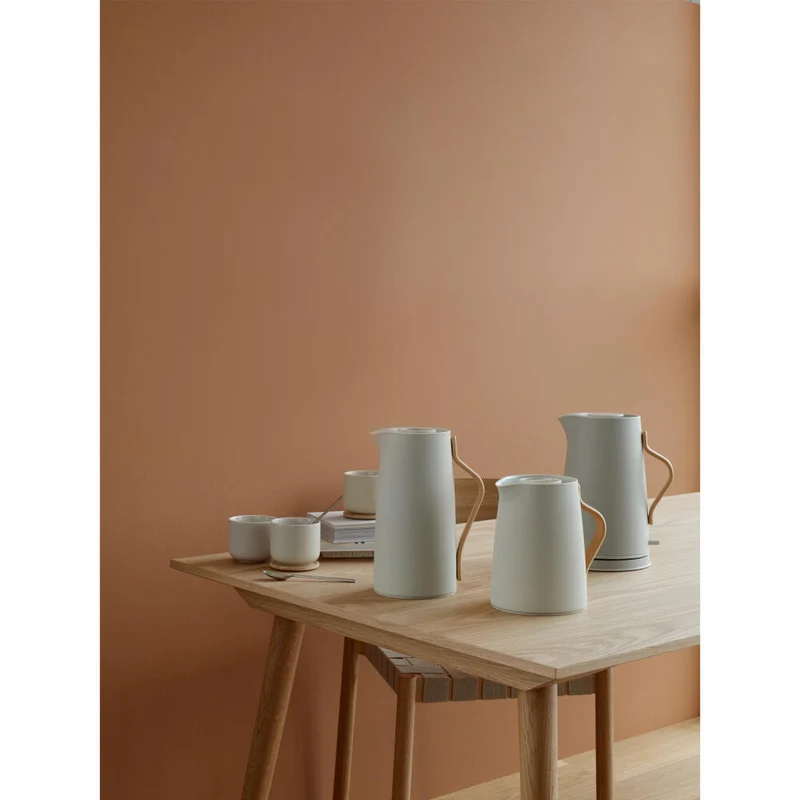 Stelton Wasserkocher Emma Soft Sand, Edelstahl, Buche, 1.2 Liter, X-210-9