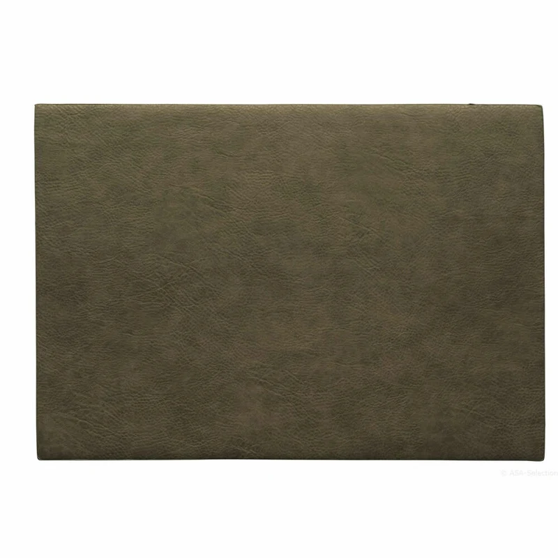 ASA Selection vegan leather Tischset Khaki, Platzmatte, Platzdeckchen, Untersetzer, PU Lederoptik, Grün, 78305076