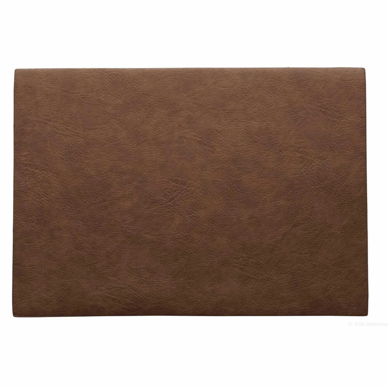 ASA Selection vegan leather Tischset Caramel, Platzmatte, Platzdeckchen, Untersetzer, PU Lederoptik, Braun, 78306076