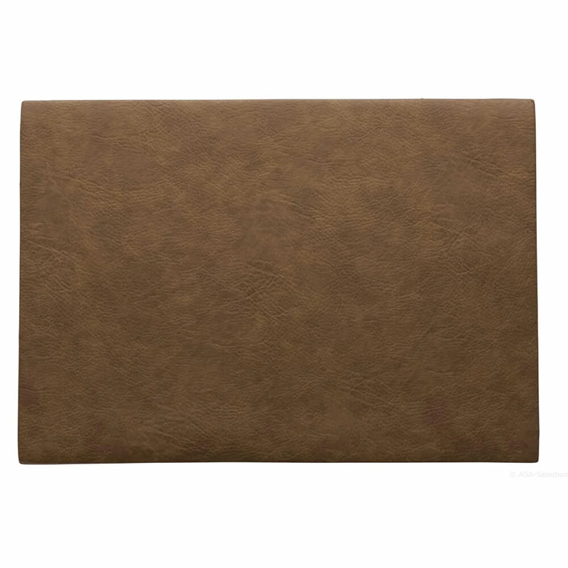 ASA Selection vegan leather Tischset Toffee, Platzmatte, Platzdeckchen, Untersetzer, PU Lederoptik, Braun, 78307076