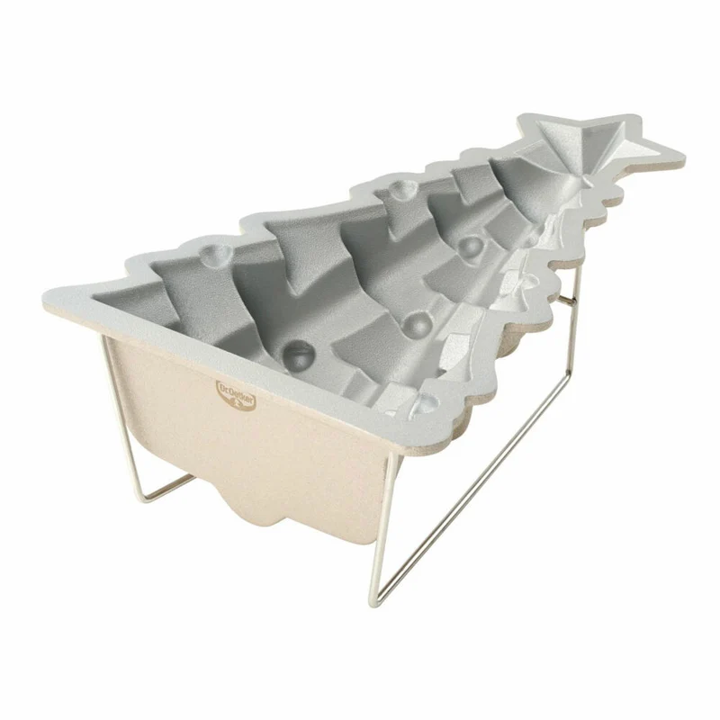 Dr. Oetker Motivbackform Tannenbaum, White Christmas Baking, Backform, Aluminiumguss, Creme-Metallic, 1392