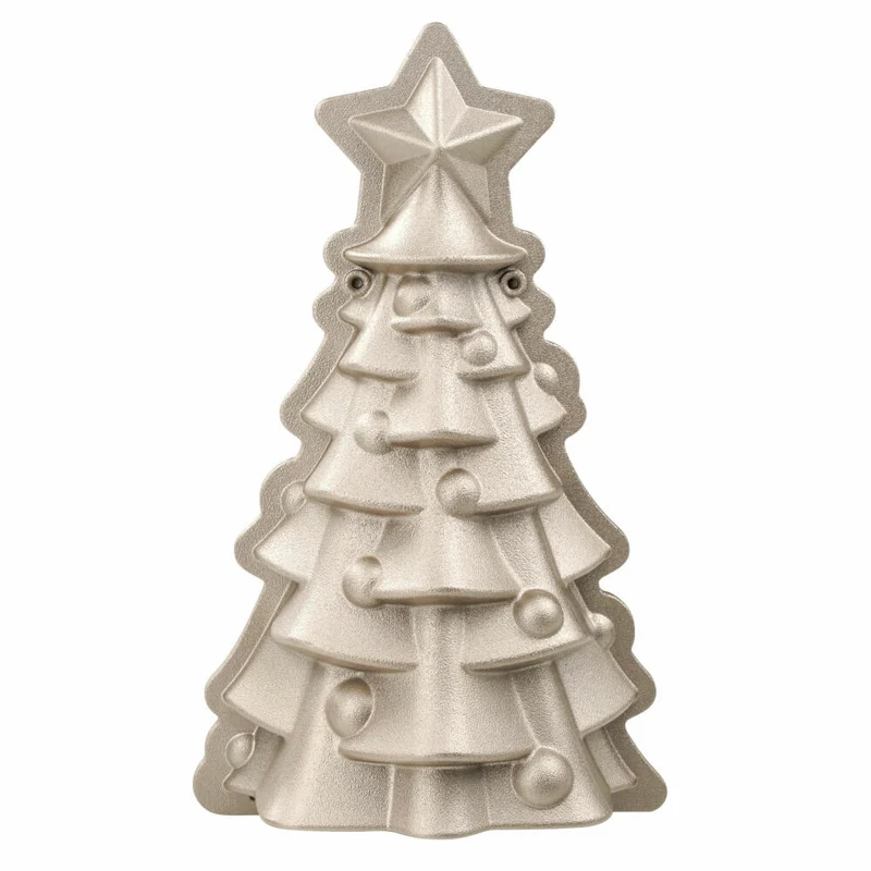 Dr. Oetker Motivbackform Tannenbaum, White Christmas Baking, Backform, Aluminiumguss, Creme-Metallic, 1392