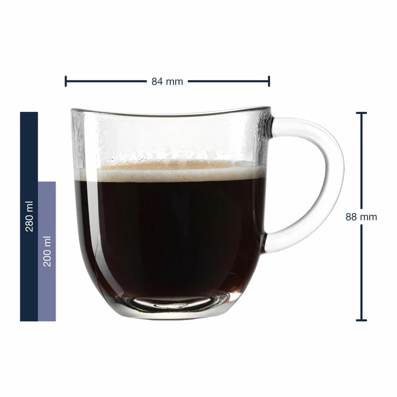 Leonardo Tasse Napoli, Glastasse, Becher, Kaffeetasse, Kalk-Natron Glas, klar, 280 ml, 024202
