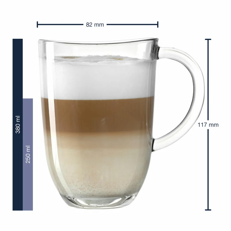Leonardo Tasse Napoli, Glastasse, Becher, Kaffeetasse, Kalk-Natron Glas, klar, 380 ml, 024203