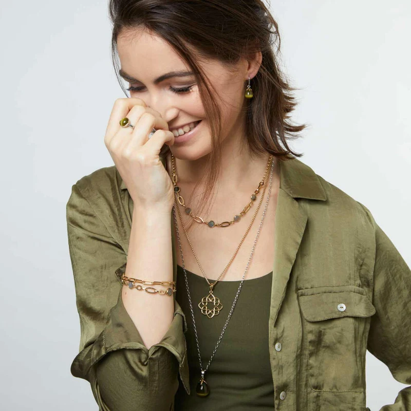 Leonardo Jewels Armband gold Estrella Clip & Mix, Armreif, Armschmuck, Edelstahl IP gold, gold, 021615