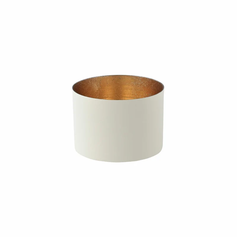 Gift Company Windlicht Chennai M, Teelichthalter, Kerzenhalter, Eisen, Weiß, Gold, 7.5 cm, 1054604001