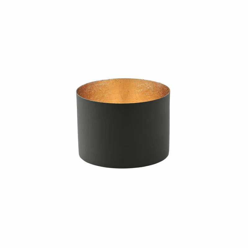 Gift Company Windlicht Chennai M, Teelichthalter, Kerzenhalter, Eisen, Schwarz, Gold, 7.5 cm, 1054604002