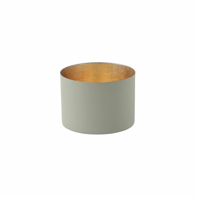 Gift Company Windlicht Chennai M, Teelichthalter, Kerzenhalter, Eisen, Cool Gray, Gold, 7.5 cm, 1054604061