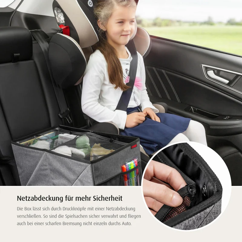 reer TravelKid Box Auto-Ordnungsbox, Rücksitz, Utensilientasche Auto, Organizer, 86081