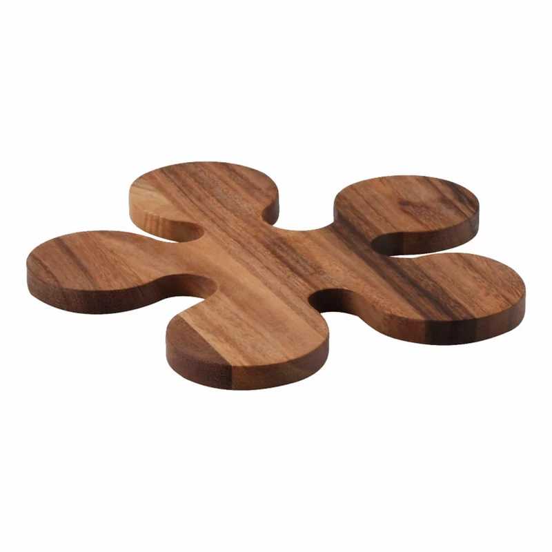 Continenta Untersetzer, Topfuntersetzer, Pfannenuntersetzer, Holzuntersetzer, Blumenförmig, Akazienholz, Ø 24 cm, 4880
