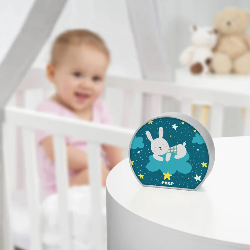reer MyBabyLight Hase, Beruhigungslicht, Nachtlicht, Schlummerlicht, Pazifikblau, 52371