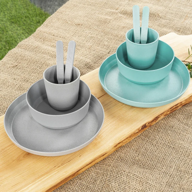 reer Growing Schale, 2er Set, Schüssel, Müslischale, Kinder Geschirr, Blau / Grau, 22043