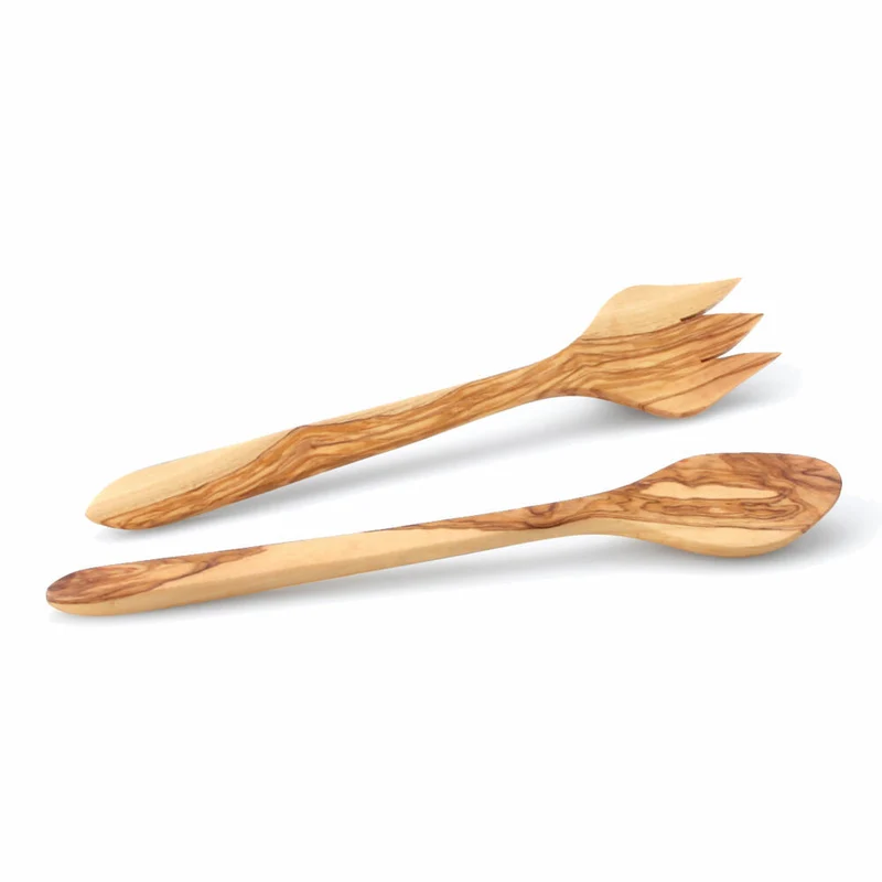 Continenta Salatbesteck No. 2, 2-tlg., Salat Besteck, Salatgabel, Salatlöffel, Holzbesteck, Akazienholz, L 30.5 cm, 4911