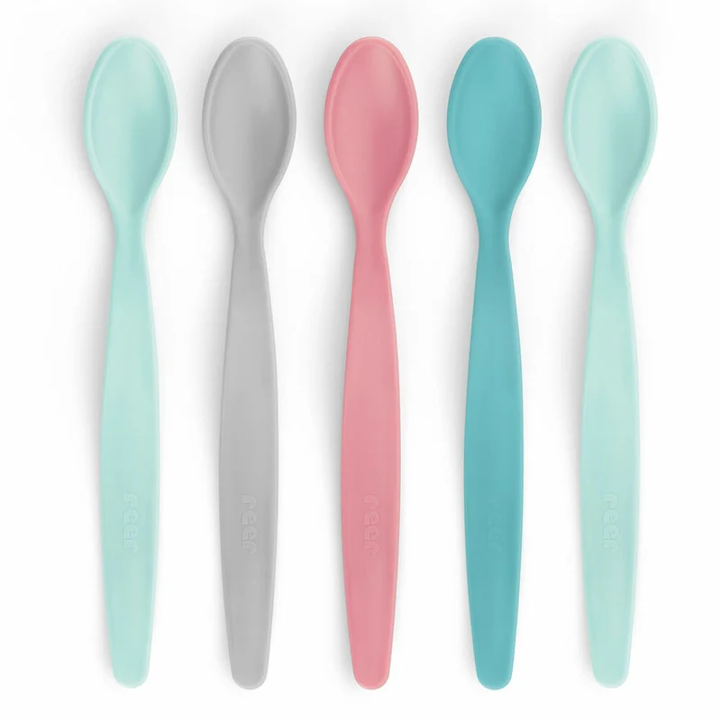reer BabySpoon Fütterlöffel, 5er Set, Babylöffel, Baby Löffel, mit langem Griff, 23022