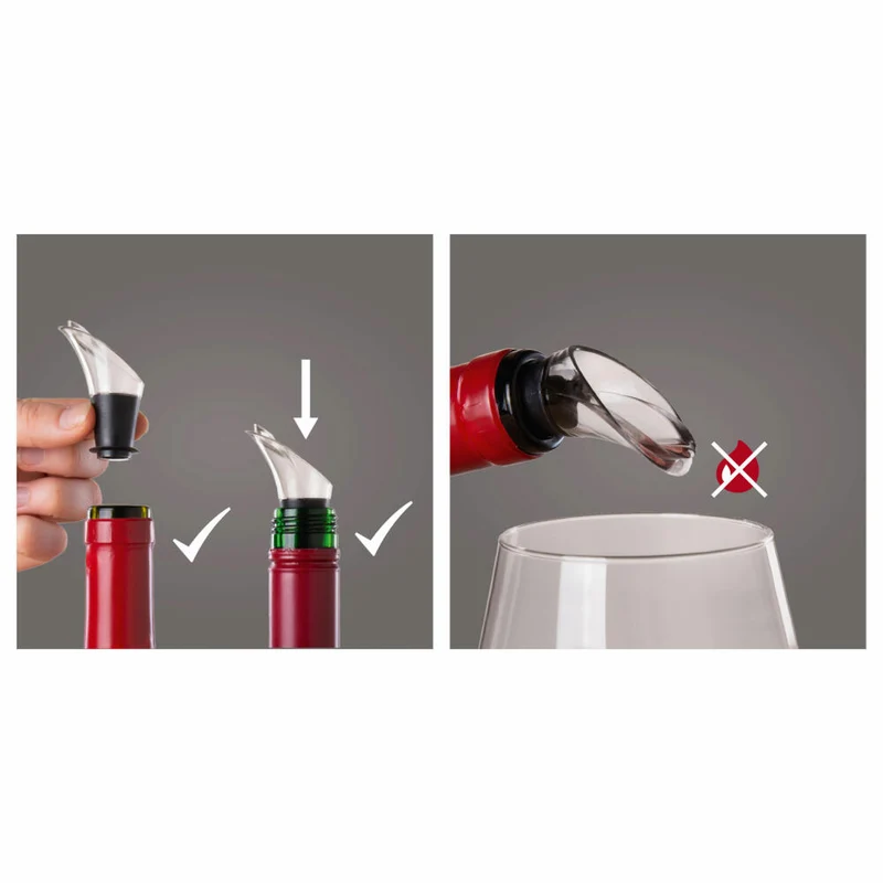 Vacu Vin Geschenkset Elegant, 5-tlg., Weinkühler, Flaschenöffner, Vakuumpumpe, Stopfen, Ausgießer, 3890660