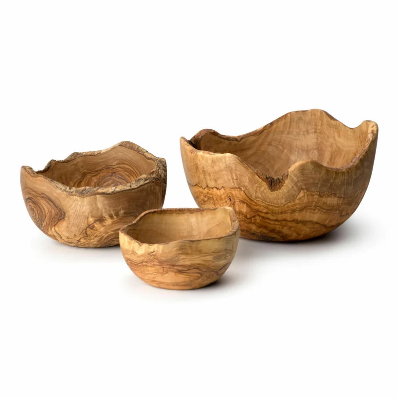 Continenta Schale Naturform, Holzschale, Dekoschale, Obstschale, Salatschale, Schüssel, Olivenholz, Ø 20 cm, 4965