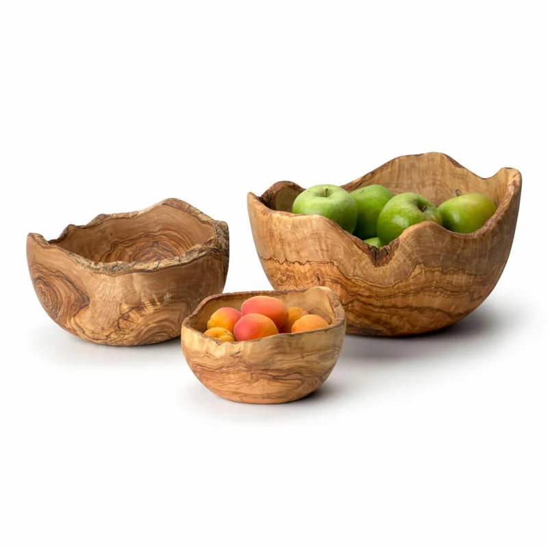 Continenta Schale Naturform, Holzschale, Dekoschale, Obstschale, Salatschale, Schüssel, Olivenholz, Ø 20 cm, 4965
