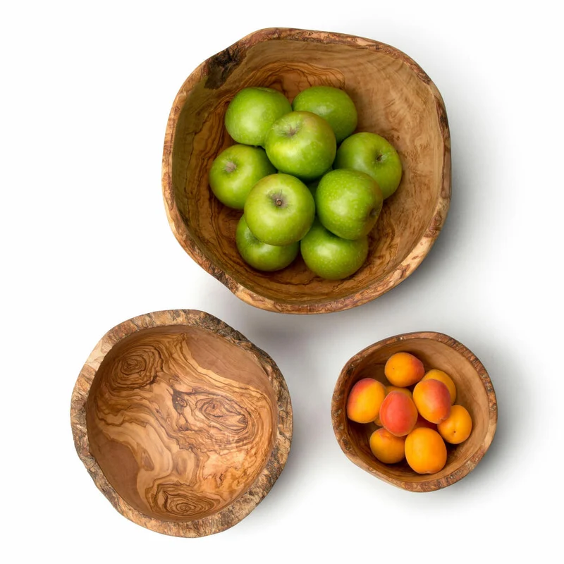 Continenta Schale Naturform, Holzschale, Dekoschale, Obstschale, Salatschale, Schüssel, Olivenholz, Ø 20 cm, 4965