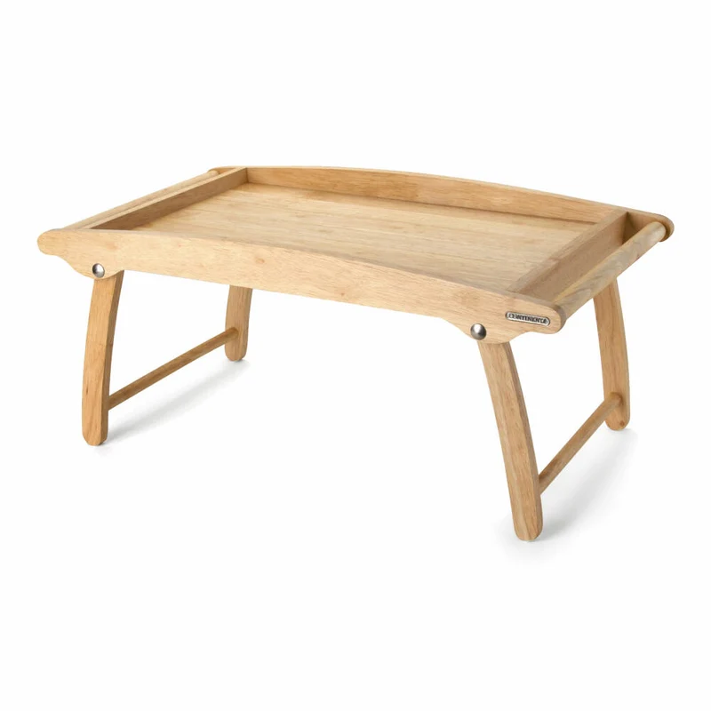 Continenta Betttablett, Bett Tablett, Serviertablett, Frühstückstablett, Betttisch, Gummibaumholz, 61 x 35 cm, 3061