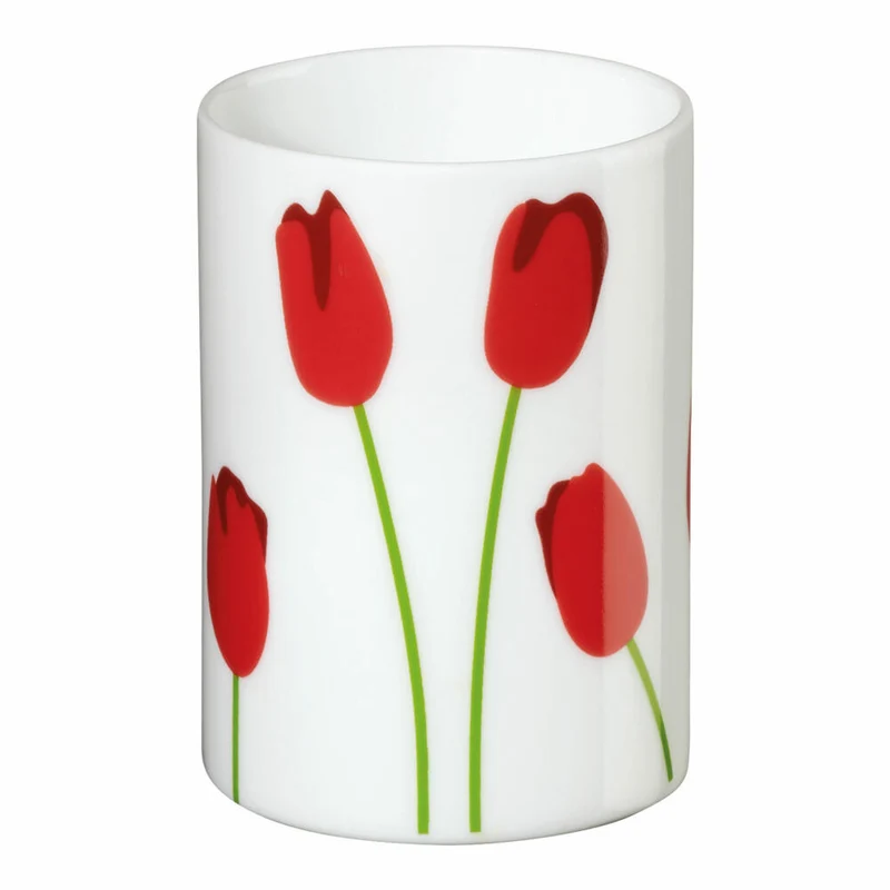 ASA Selection springtime Windlicht Tulpe, Kerzenhalter, Teelichthalter, Teelichtglas, Porzellan, H 7.8 cm, Weiß, 86110195