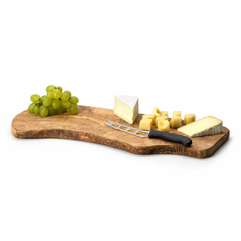 Continenta Schneidebrett Naturform, Küchenbrett, Servierbrett, Holzbrett, Olivenholz, L 50 cm, 4992