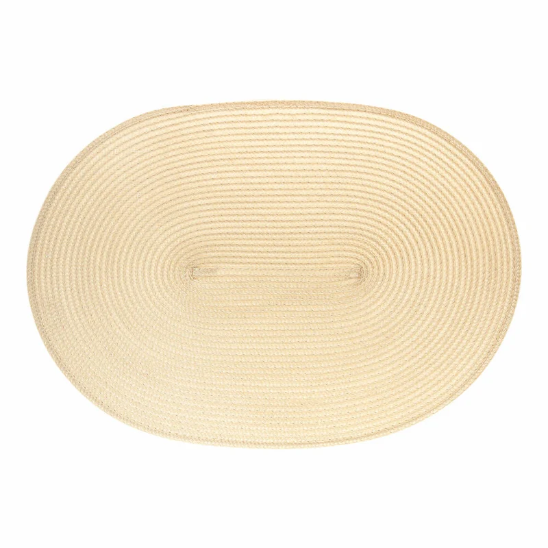 Continenta Tischset Oval, Platzset, Platzdecke, Platzmatte, Untersetzer, Kunststoff, 45 x 31 cm, Natur, 6601