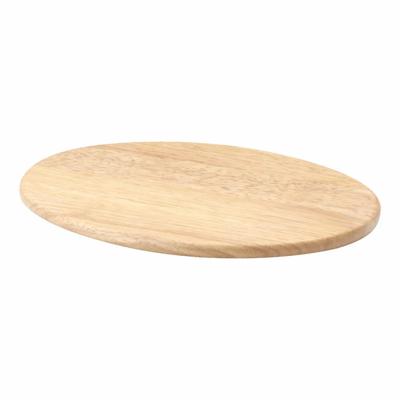 Continenta Schneidebrett Oval, Servierbrett, Küchenbrett, Holzbrett, Gummibaumholz, 30 x 20 cm, 3116