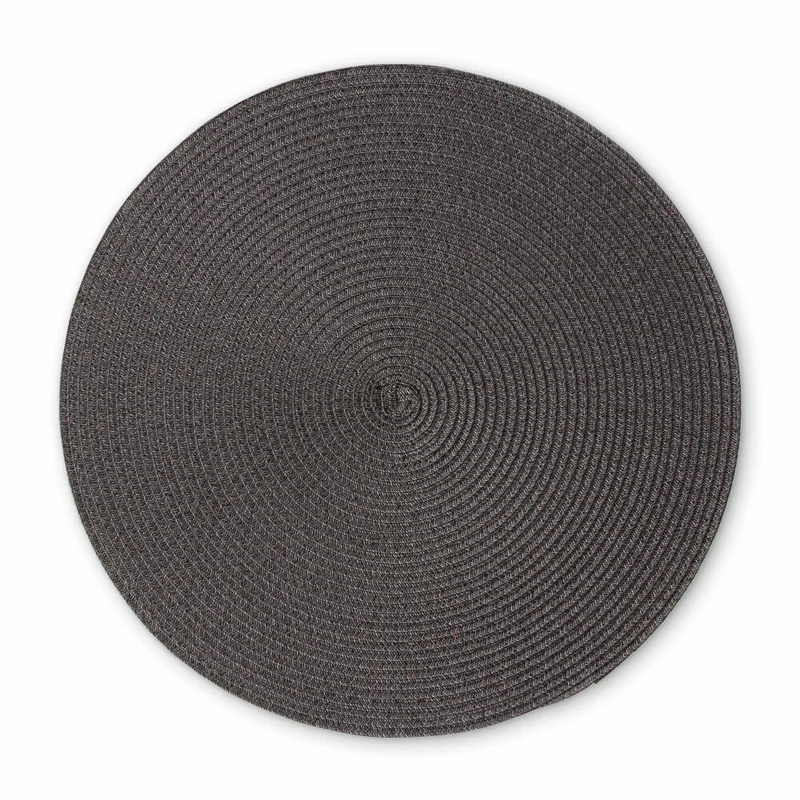 Continenta Tischset Rund, Platzset, Platzdecke, Platzmatte, Untersetzer, Kunststoff, Ø 38 cm, Anthrazit, 6620
